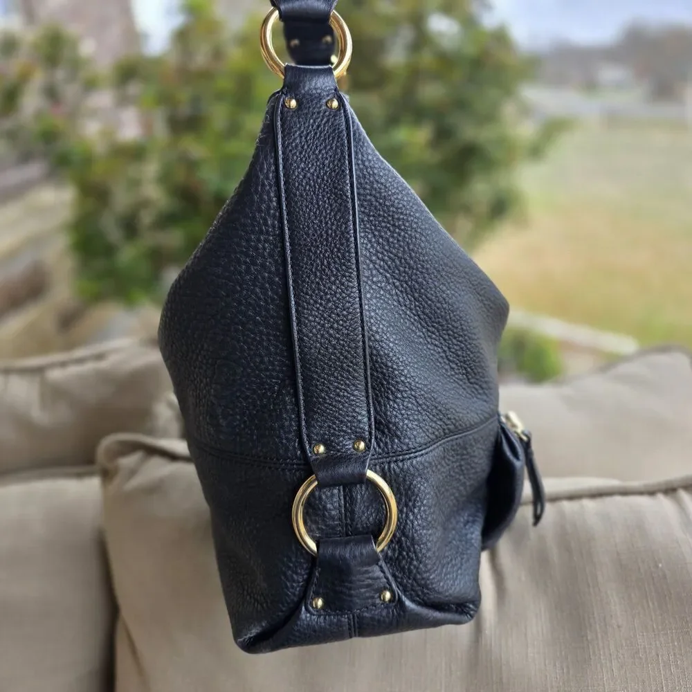 Michael Kors Large Austin pebbled black Leather Shoulder Bag $348.00